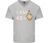 50th Compleanno Divertente Offensiva 50 Età Uomo Scollo A V Cotone T-Shirt