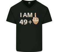 50th Compleanno Divertente Offensiva 50 Età Uomo Scollo A V Cotone T-Shirt