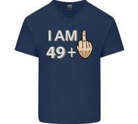 50th Compleanno Divertente Offensiva 50 Età Uomo Scollo A V Cotone T-Shirt