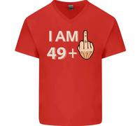 50th Compleanno Divertente Offensiva 50 Età Uomo Scollo A V Cotone T-Shirt