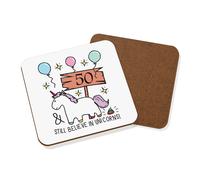50th Compleanno Still Believe IN Unicorn Sottobicchiere - Divertente Felice