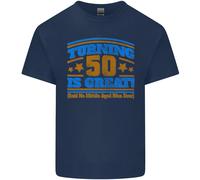 50th Compleanno Turning 50 È Ottimo Anno Vecchio Uomo Cotone T-Shirt
