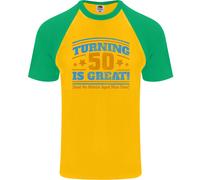 50th Compleanno Turning 50 È Ottimo Anno Vecchio Uomo S/S Baseball T-Shirt