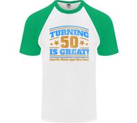 50th Compleanno Turning 50 Is Ottimo Età DA UOMO S/S Baseball T-Shirt