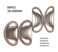 50tlg / Set 330 10mm Pneumatica Lucidatrice da Dito Nastro Abrasivo 60/80/100/