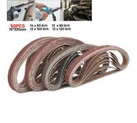 50tlg / Set 330 10mm Pneumatica Lucidatrice da Dito Nastro Abrasivo 60/80/100/