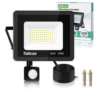 50W Faretto Led da Esterno con Sensore di Movimento, IP66 Impermeabile Faro Led Esterno 4500LM, 72 Leds 6500K Bianca Fredda -Luce a Led da Interno ed Esterno per Garage Cortile Giardino
