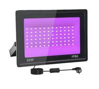 50W Faretto UV LED, IP66 Impermeabile Luce Nera UV, 395-400nm LED Luce Nera, Lampada uv Con Interruttore per Halloween, Pittura Del Corpo, Poster Fluorescente, Bar, Acquario, Festa Al Neon