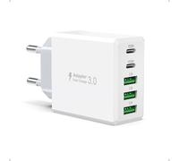 50W USB C Caricatore, Gcstnn 5Porto Rapido Multipla 2USB C & 3USB A Caricabatterie, Spina TipoC per iPhone 15 Pro Max/14/13/12/11 Plus, iPad Pro Air, Samsung S24/S23 Ultra, Alimentatore Presa