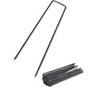 50x ancoraggio a terra con testa piatta | ancoraggio a terra in acciaio al carbonio non zincato per il fissaggio di veli di erbacce | recinzioni e reti o per il campeggio - (50, 150x25x2,9 mm)