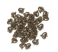 50x antichi Mestieri Cuore amuleti Fai da Te Risultati dei monili Perline Ciondolo - Bronzo Creativo e utile Durability