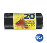 50x Bundle Peter Sacchi Pattumiera Nero 50X60 Nyl 20P Rot
