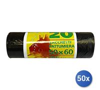 50x Bundle Sacchi Immondizia 50X60 Peterp. Neri 20 Pezzi