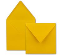 50x Buste quadrate in giallo (giallo) - 15,5 x 15,5 cm - senza finestra, con colla umida - 110 g/m² - Per biglietti di invito a matrimoni, compleanni e altro - Serie FarbenFroh