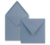 50x Buste quadrate in grigio-blu (blu) - 15,5 x 15,5 cm - senza finestra, con colla umida - 110 g/m² - Per biglietti d'invito a matrimoni, compleanni e altro - Serie FarbenFroh
