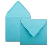 50x Buste quadrate in turchese - 15,5 x 15,5 cm - senza finestra, con colla umida - 110 g/m² - Per biglietti d'invito a matrimoni, compleanni e altro - Serie FarbenFroh