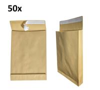 50x Buste Spedizione Pieghevoli C4 A4 Strisce da Tirare Auto Braun Extra Forte