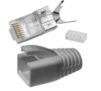 50x Connettore di rete RJ45 Connettore grigio CAT5 CAT6 CAT7 LAN contatti placca