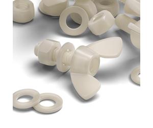 50x Dado ad alette a farfalla in nylon con filettatura viti a macchina, M5x16mm