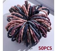 50x Elastici per capelli per bambini - Marrone / Multicolore KP7944