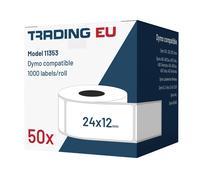 50x Etichetta compatibile con Dymo 11353 24 x 12 mm 1000 etichette per bobina