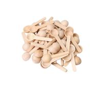 50x Kitchen Wooden Small Mini Spoons for Salt Condiment Coffee Honey