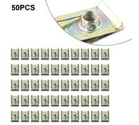 50x Metallo Molla U-Type Piastra Dado Velocità Clip M6-15mm X23mm per Auto Panel