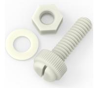 50x Naturale, viti a testa zigrinata, Bulloni e Dadi, Rondelle, M8 x 30mm in Nylon plastica - Acrilico Viti