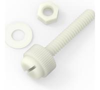 50x Naturale viti zigrinata, Bulloni Dadi Rondelle, M3x 20mm, Nylon