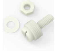 50x Naturale viti zigrinata, Bulloni Dadi Rondelle, M4x 10mm, Nylon