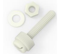 50x Naturale viti zigrinata, Bulloni Dadi Rondelle, M4x 20mm, Nylon