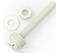50x Naturale viti zigrinata, Bulloni Dadi Rondelle, M4x 30mm, Nylon