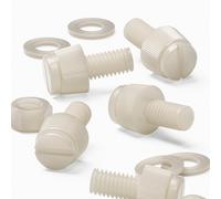 50x Naturale viti zigrinata, Bulloni Dadi Rondelle, M5 x 10 mm, Nylon