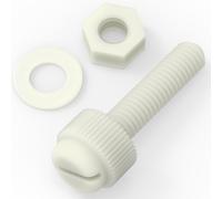 50x Naturale viti zigrinata, Bulloni Dadi Rondelle, M5x 20mm, Nylon