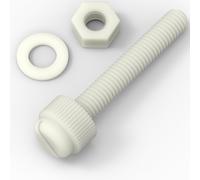 50x Naturale viti zigrinata, Bulloni Dadi Rondelle, M5x 30mm, Nylon