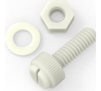 50x Naturale viti zigrinata, Bulloni Dadi Rondelle, M6x 20mm, Nylon