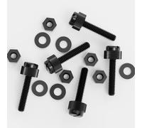 50x Nero viti zigrinata, Bulloni Dadi Rondelle, M4x 20mm, Nylon