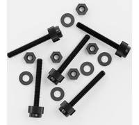 50x Nero viti zigrinata, Bulloni Dadi Rondelle, M4x 30mm, Nylon