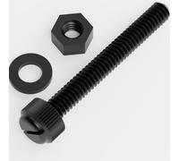 50x Nero viti zigrinata, Bulloni Dadi Rondelle, M6x 50mm, Nylon