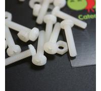 50x Nylon, viti testate a croce in plastica per macchine, M3x 20mm Naturale