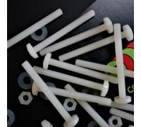 50x Nylon, viti testate a croce in plastica per macchine, M4x 40mm Naturale