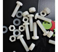 50x Nylon, viti testate a croce in plastica per macchine, M5x 20mm Naturale