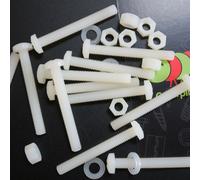 50x Nylon, viti testate a croce in plastica per macchine, M5x 40mm Naturale