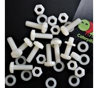 50x Nylon, viti testate a croce in plastica per macchine, M6x 20mm Naturale