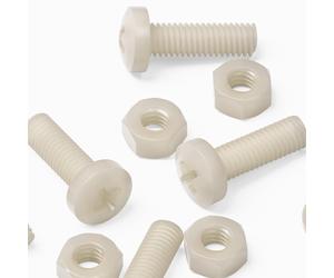 50x Nylon, viti testate a croce in plastica per macchine, M6x 20mm Naturale