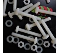 50x Nylon, viti testate a croce in plastica per macchine, M6x 40mm Naturale