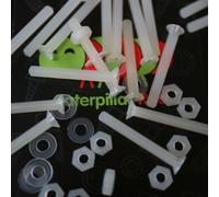 50x Nylon, viti testate a svasatae in plastica per macchine, M2x 16mm Naturale