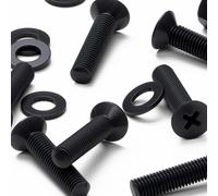 50x Nylon, viti testate a svasatae in plastica per macchine,M5x 20mm Nero
