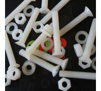 50x Nylon, viti testate a svasatae in plastica per macchine, M5x 40mm Naturale