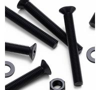 50x Nylon, viti testate a svasatae in plastica per macchine,M5x 40mm Nero